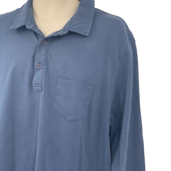 LL Bean Men's Long Sleeve Slightly Fitted Pullover Henley Shirt Blue XL Reg - Picture 2 of 7